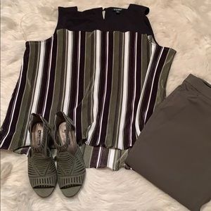 Striped top flowy size 3X